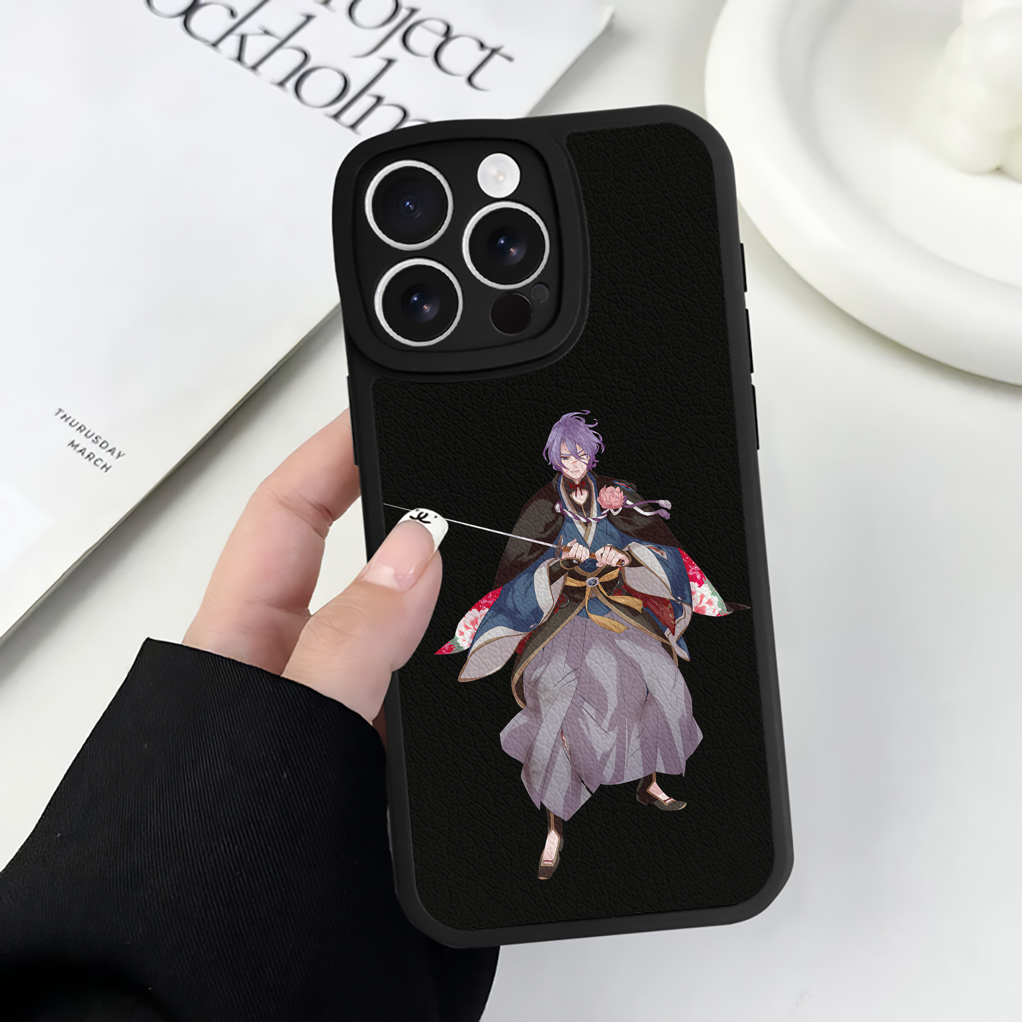 （画像用） 刀剣乱舞 Touken Ranbu 【iPhone 16シリーズ対応】シリコンスマホケース（レザー調） 材質：シリコン